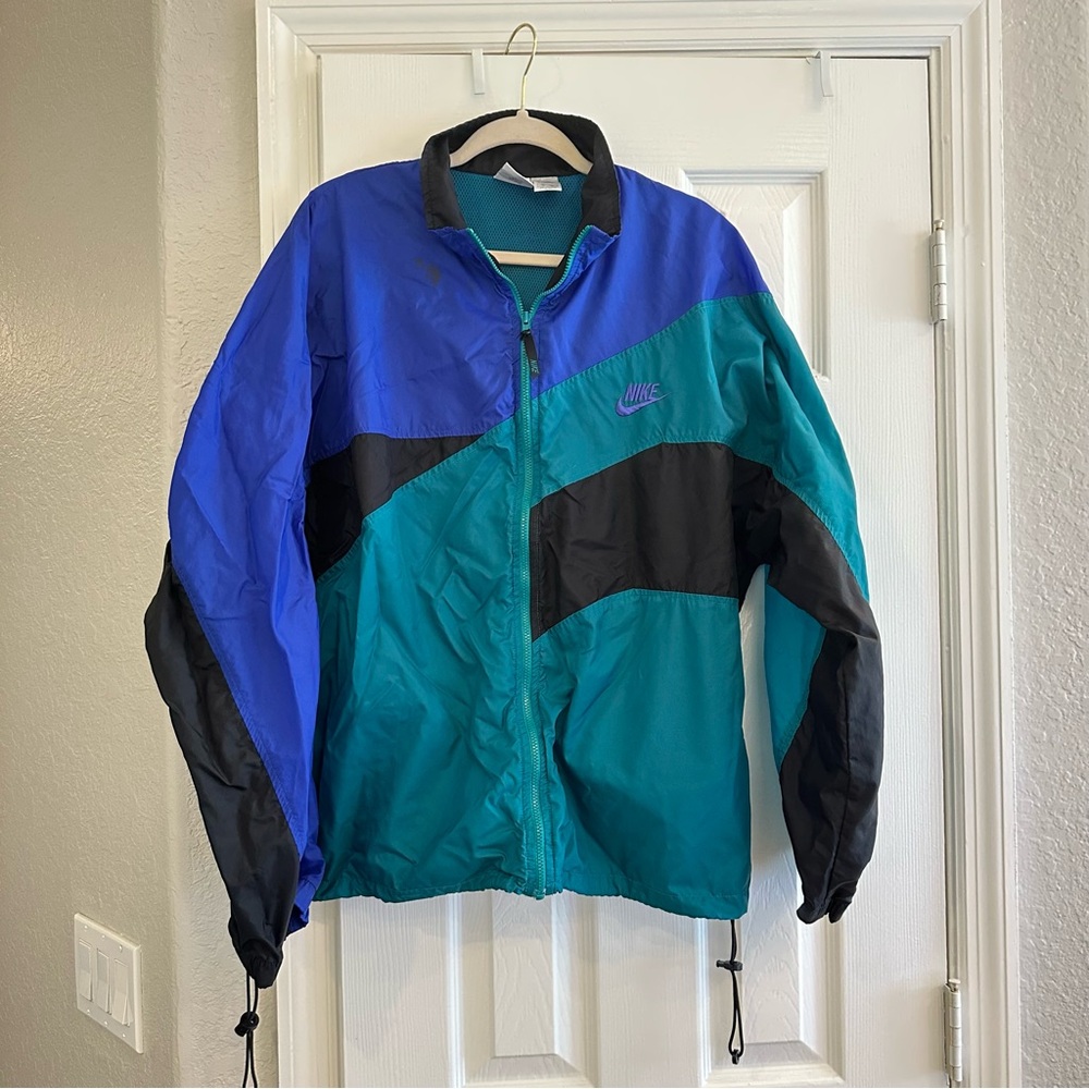 Nike Blue and Teal Windbreaker Jacket